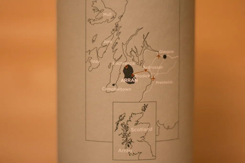 Die Landkarte auf der man erkennt wo der Arran 10 seine Wurzeln hat.