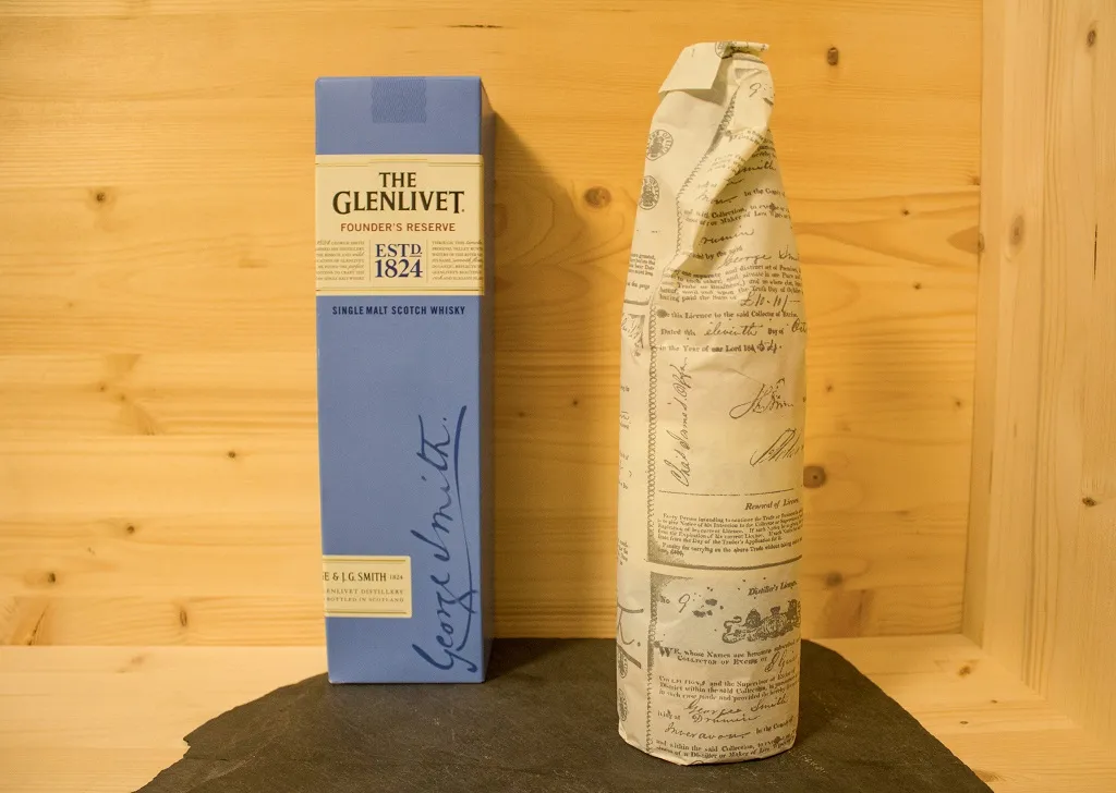Die extra Verpackung des Glenlivet Founder's Reserve ist gelungen.